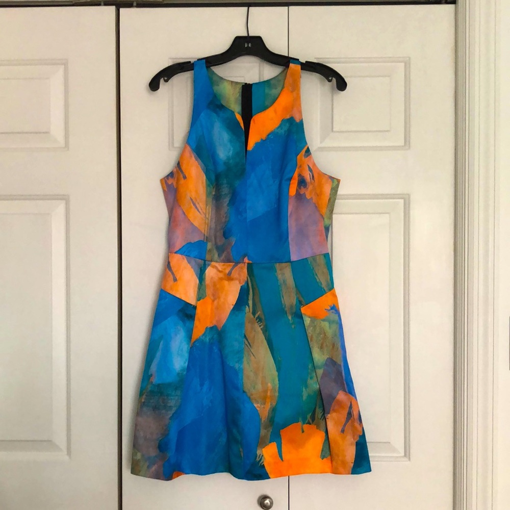 Milly Fit and Flare Racerback Mini Dress